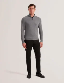 Wool Quarter Zip Funnel Neck Sweater