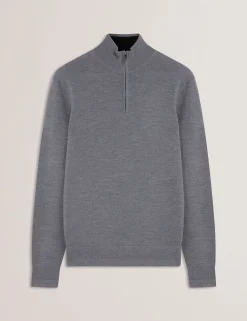 Wool Quarter Zip Funnel Neck Sweater