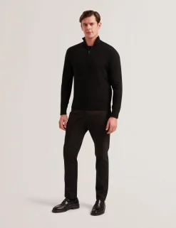 Wool Quarter Zip Funnel Neck Sweater