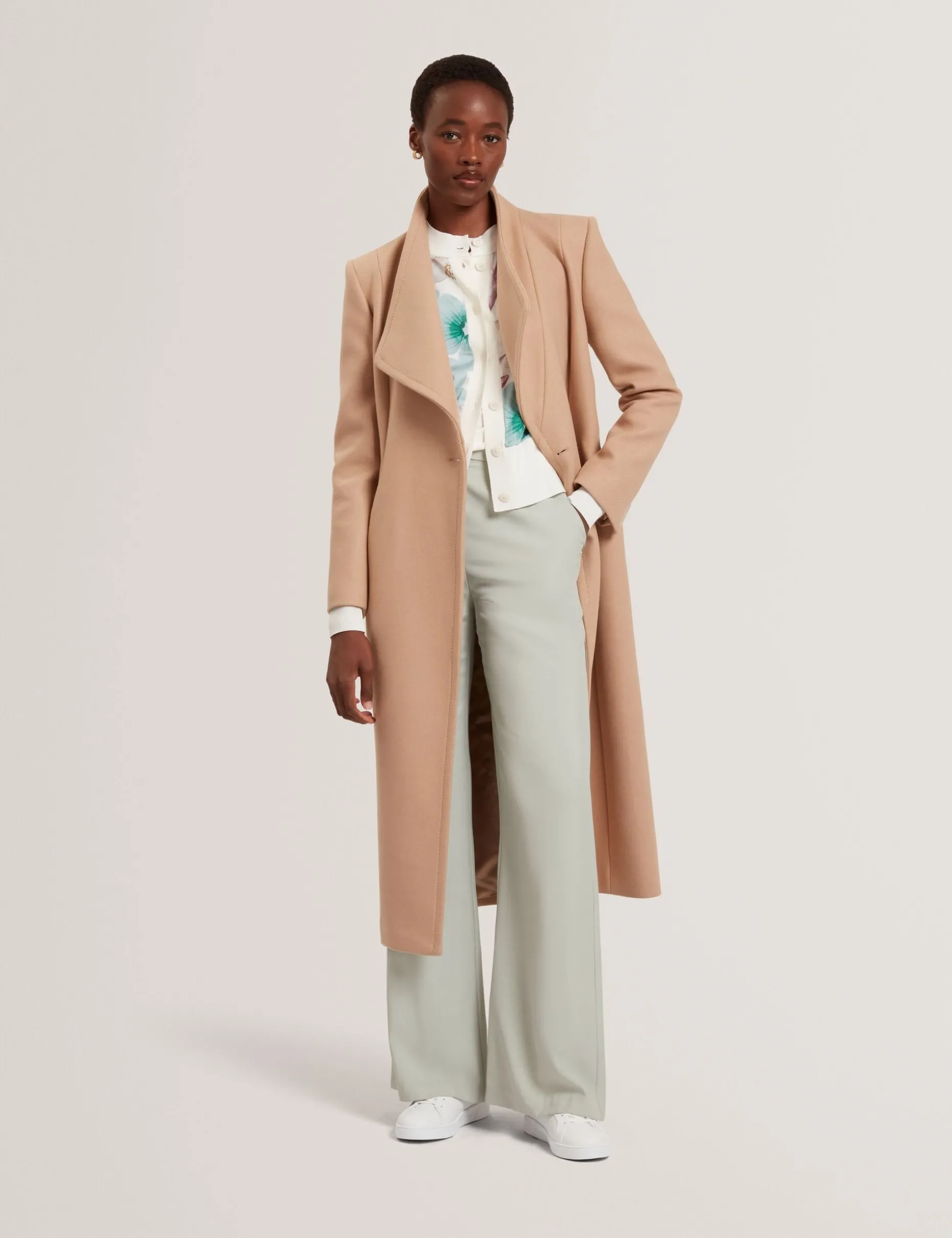 Wool Rich Hourglass Longline Wrap Coat