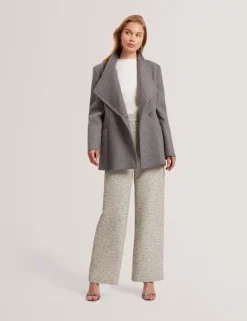 Wool Rich Hourglass Short Wrap Coat