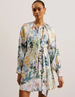 Wrap Front Floral Mini Dress