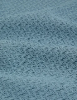 Zig Zag Knit Open Neck Polo